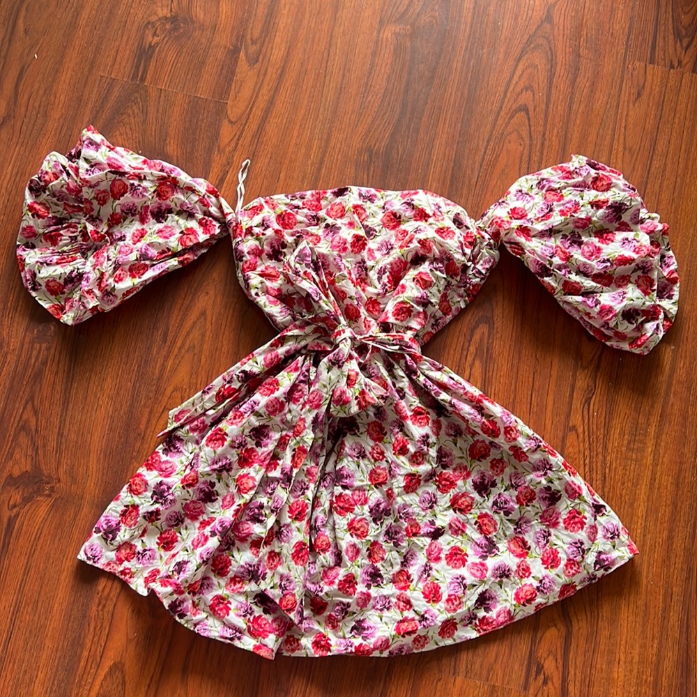 Floral Print Aline Off The Shoulder Dress